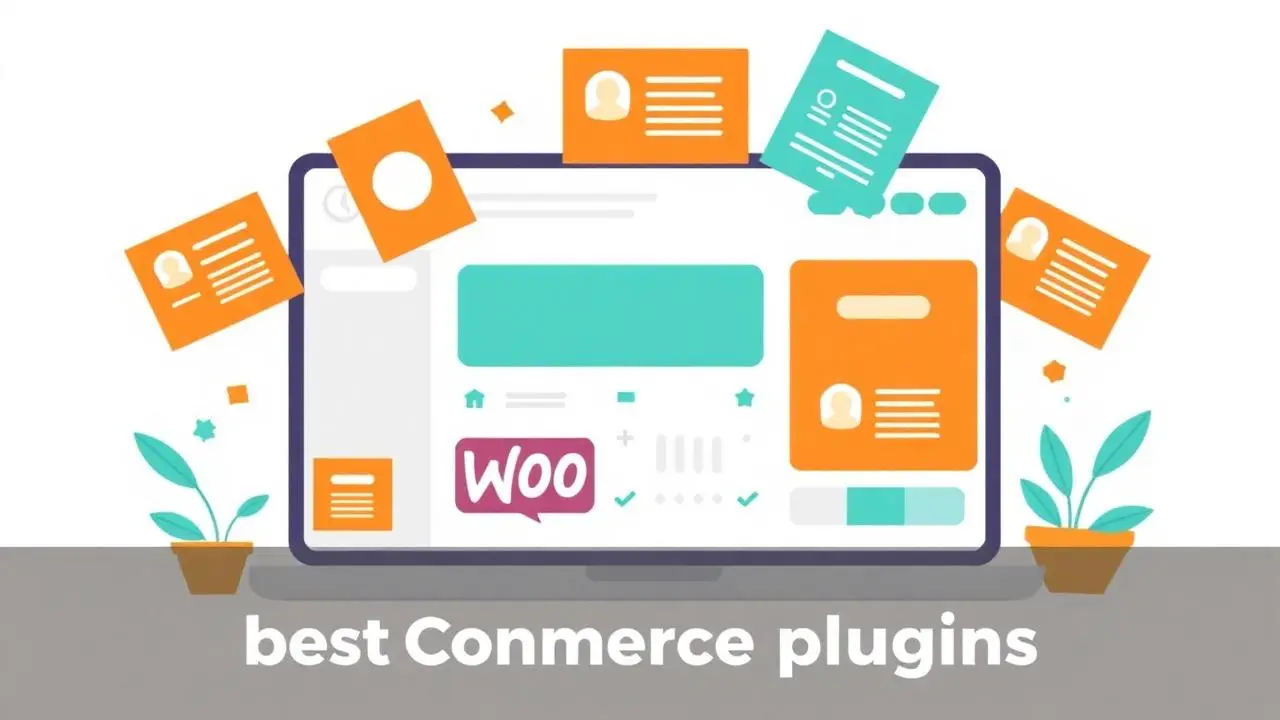 Best WooCommerce plugins 2026 dashboard illustration with plugin cards