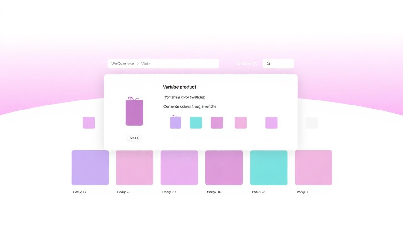 WooCommerce variable product page with color and size swatches