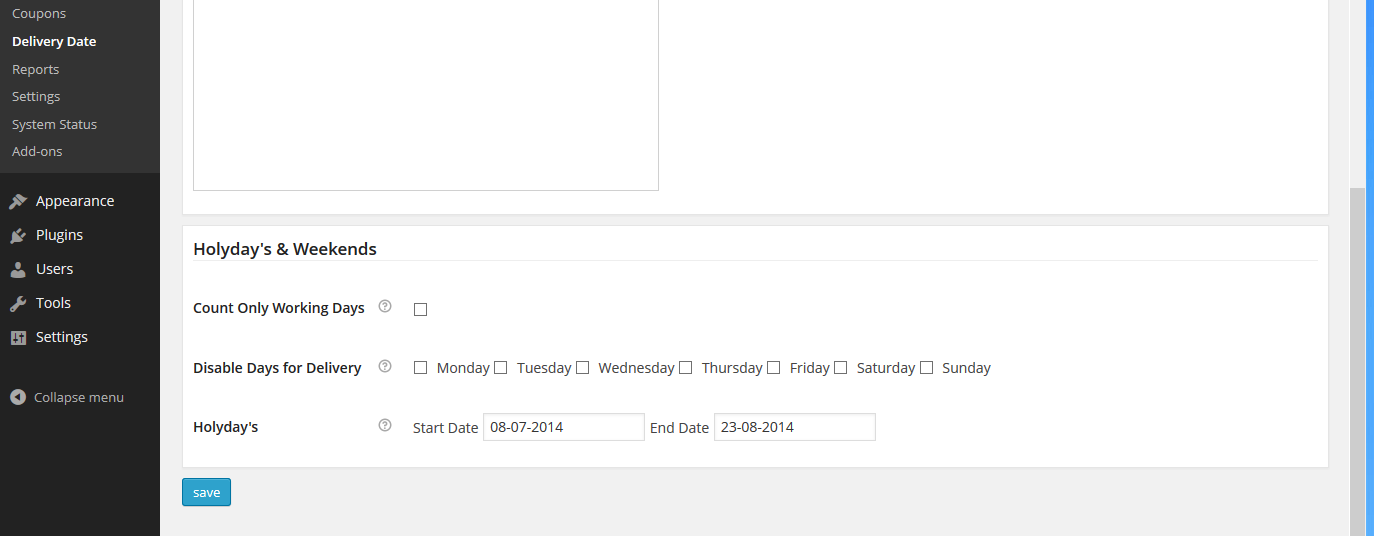 Delivery date and time picker on the WooCommerce checkout page