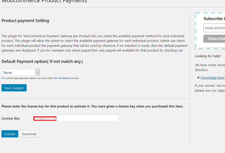 Payment gateway fallback behavior settings for unmatched WooCommerce products