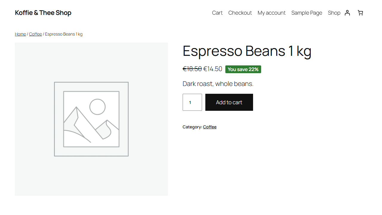Product page showing the original price struck through, the wholesale price and a savings badge
