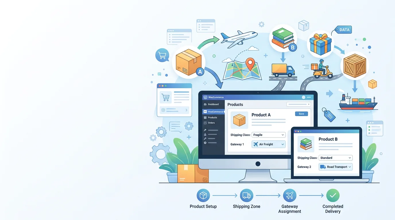 Checkout page where only the shipping methods allowed for the products in the cart are shown