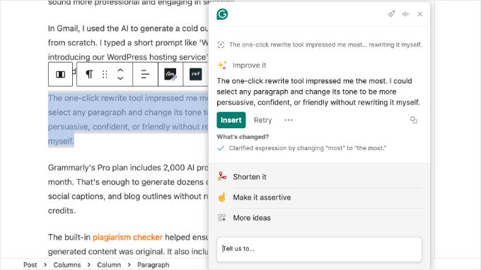 Grammarly Improve It Suggestion Grammarly Improve It Suggestion