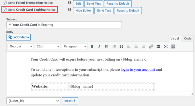 MemberPress Credit Card Expiring Notice MemberPress Credit Card Expiring Notice