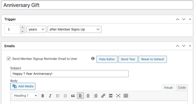 Sending an Anniversary Gift Using MemberPress Sending an Anniversary Gift Using MemberPress