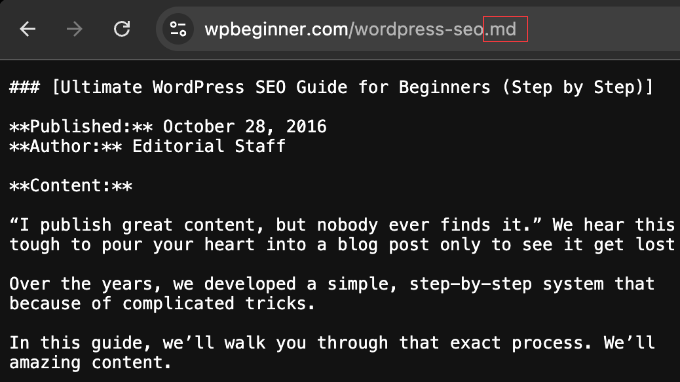 Markdown Preview of a WordPress Post Markdown Preview of a WordPress Post